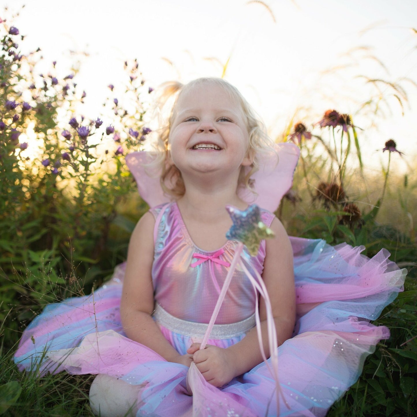 Rainbow Sequins Skirt, Wings Wand