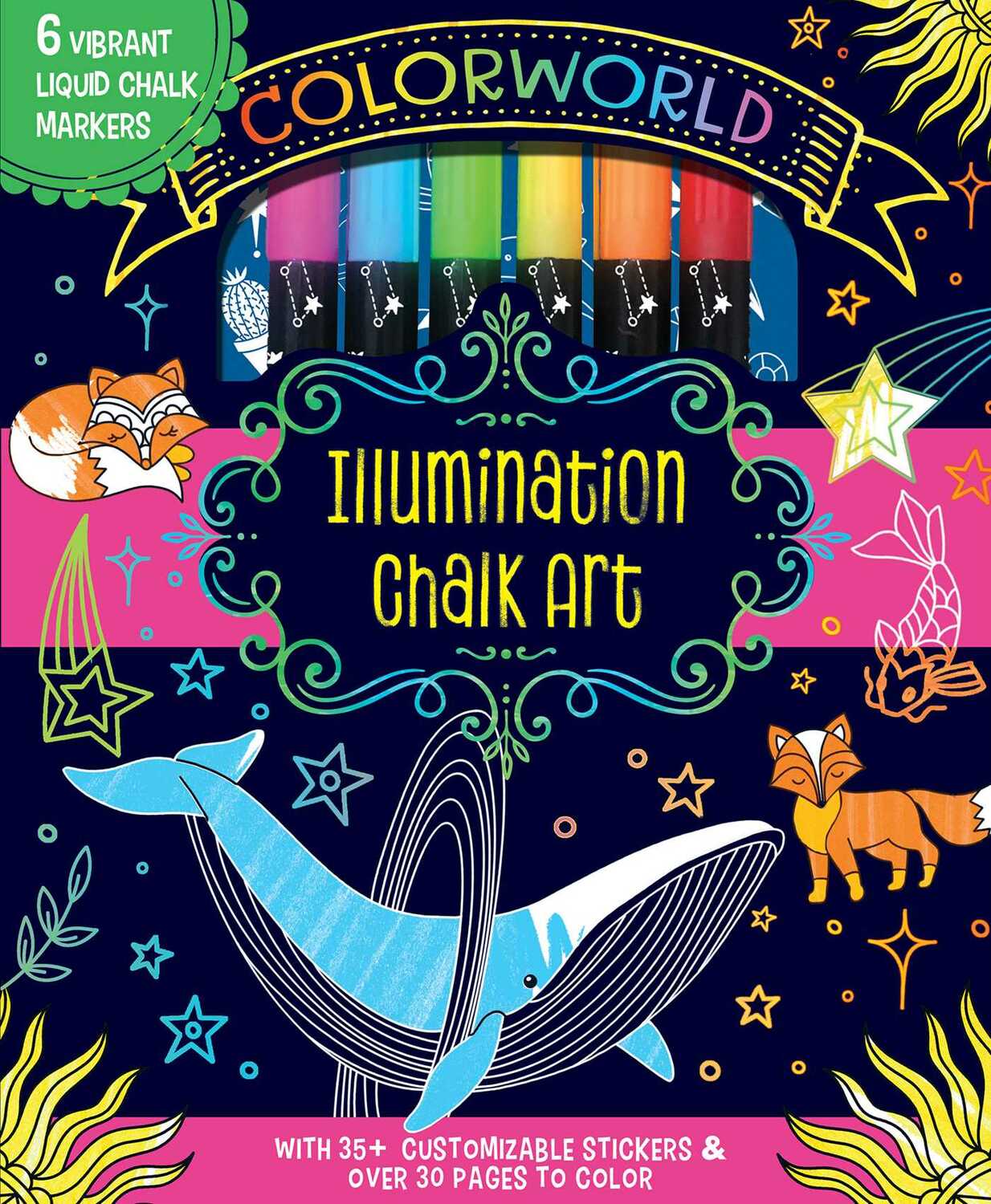 ColorWorld: Illumination Chalk Art: Plus 35+ Glitter Stickers and Over 30 Pages to Color!