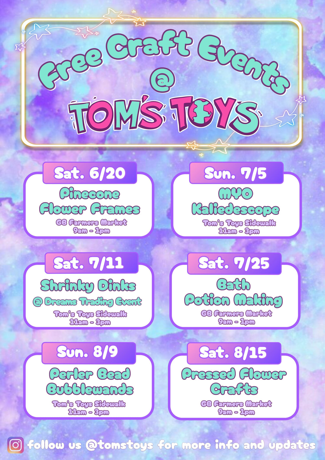 Free Craft Events All Summer