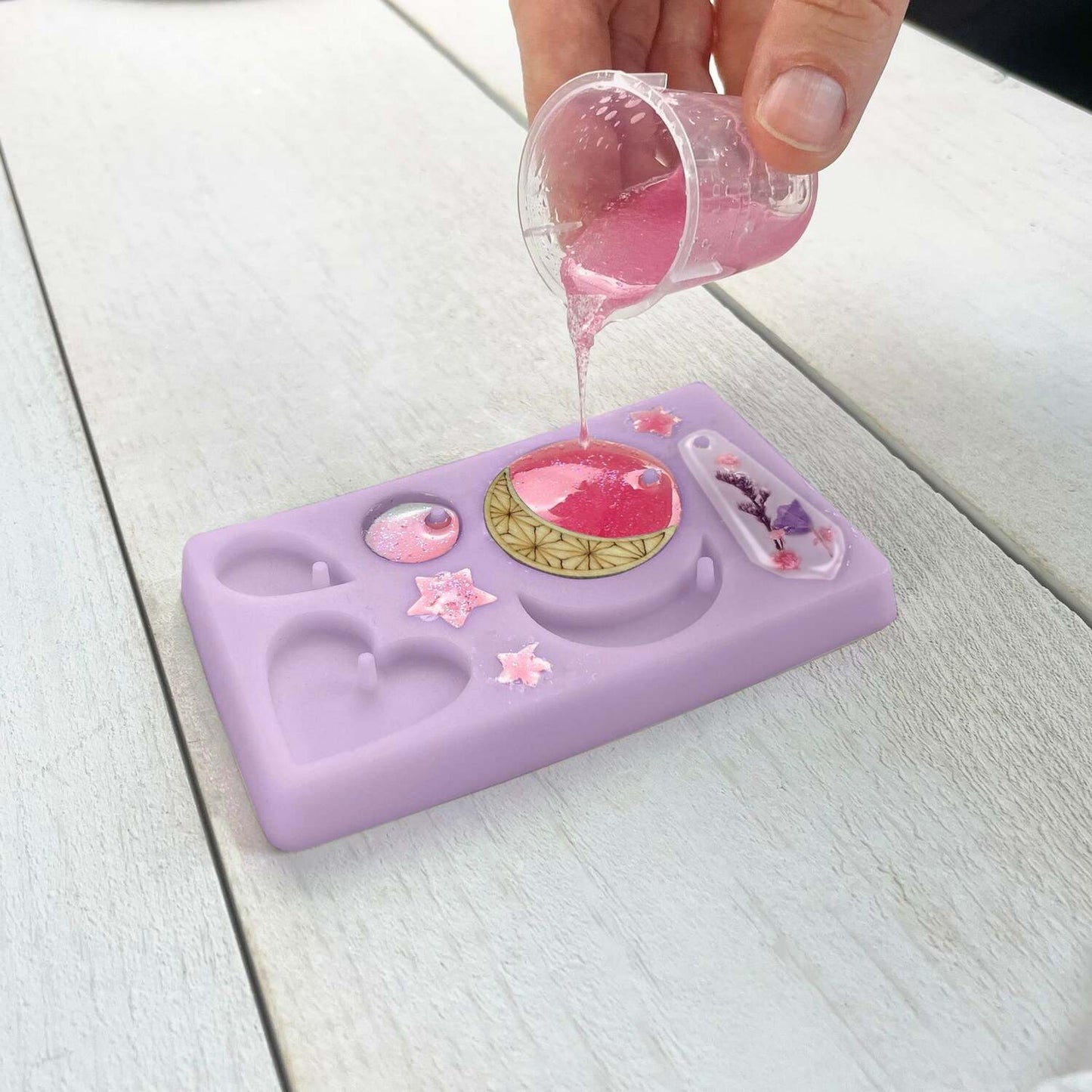 Wood and Resin Charm Jewelry