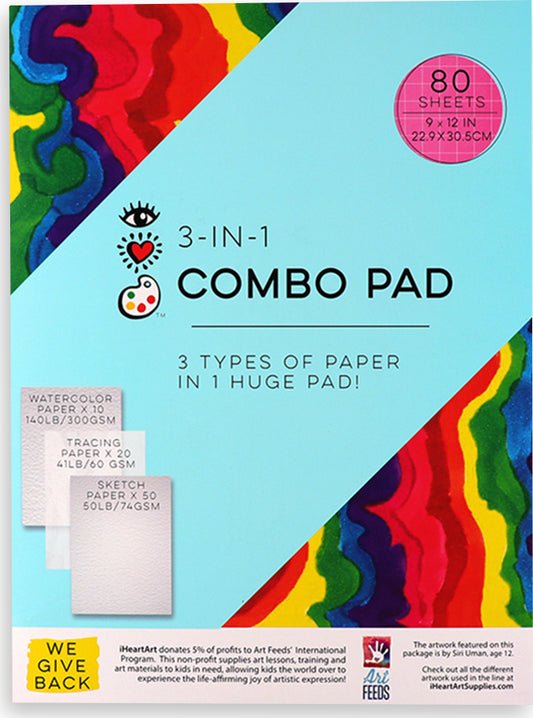 3-in-1 Combo Pad: Tracing, Sketch Watercolor Papers