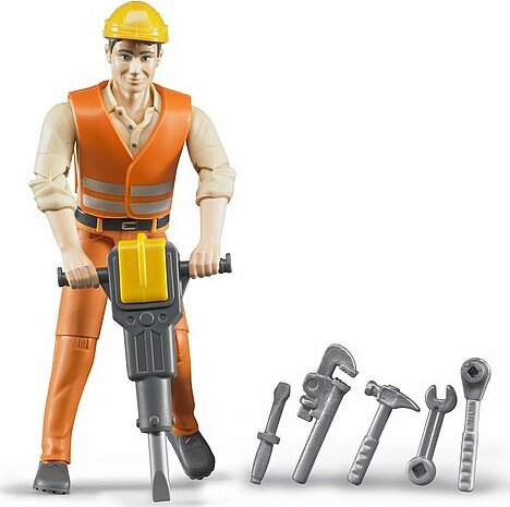 BRUDER Bworld Construction worker with accessories