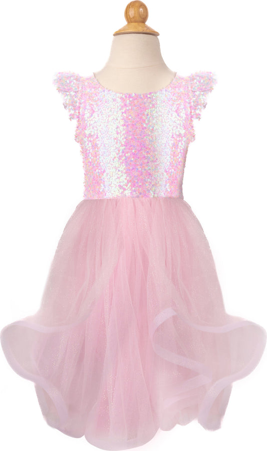 Pink Sequins Twirl Dress (Size 5-6)