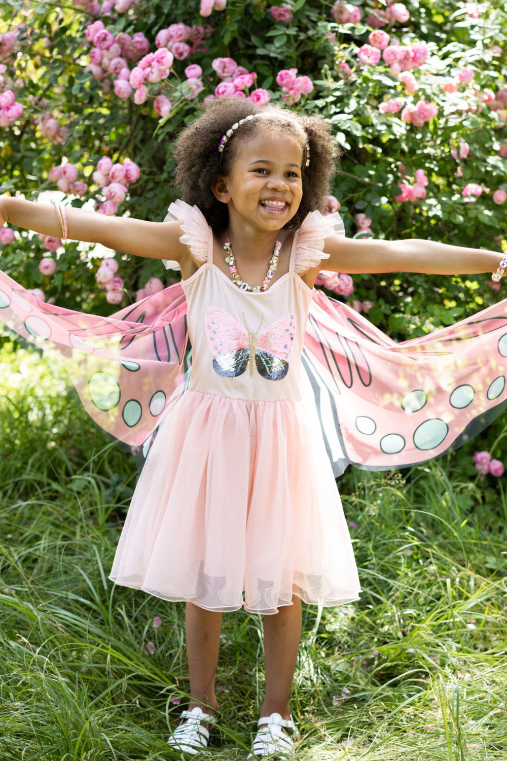 Sequins Secret Butterfly Twirl Dress with Wings (Size 5-6)