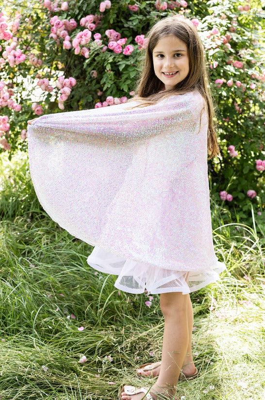 Pink Sequins Twirl Cape (Size 4-6)