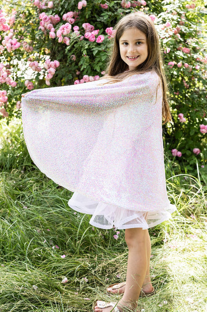 Pink Sequins Twirl Cape (Size 4-6)
