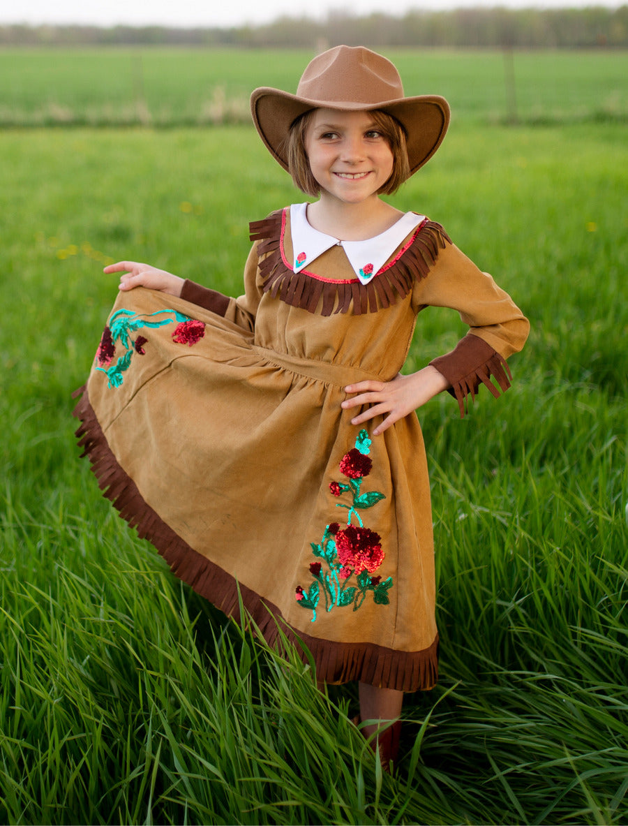 Sharpshooter Dress, Brown (Size 5-6)