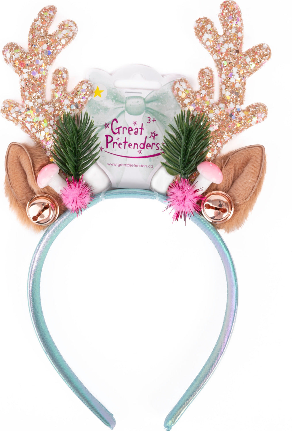 Pink Holiday Rudolph Headband