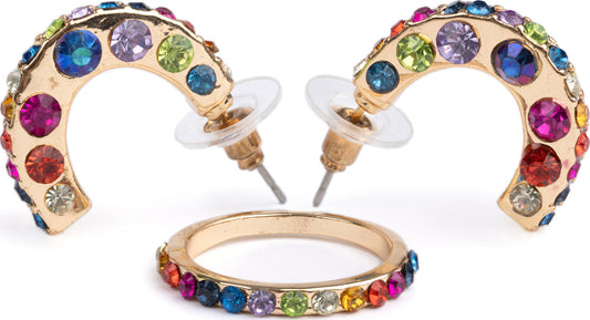 Boutique Chic Rockin' Rhinestone Earrings and Ring Set