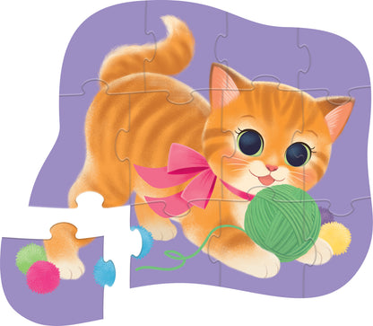 12-Pc Mini Puzzle - Cute Kitten