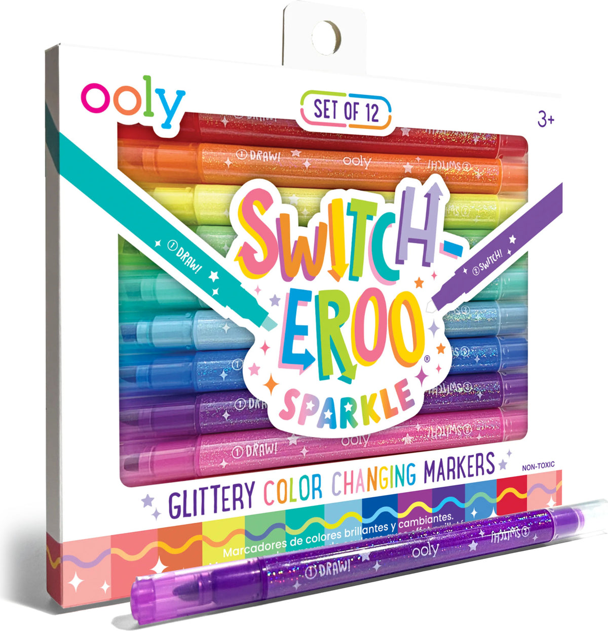 Switch-Eroo Sparkle Glittery Color Changing Markers - Set of 12