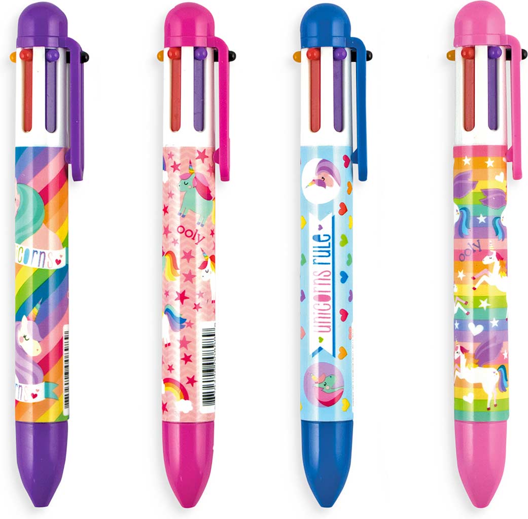 6 in 1 Click Pens - Unique Unicorns