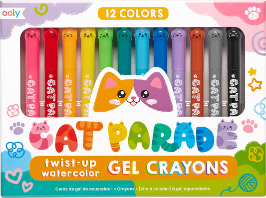Watercolor Gel Crayons Cat Parade