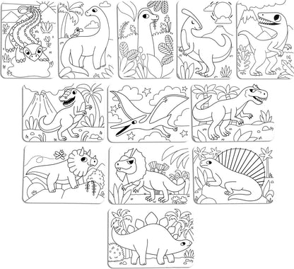 Undercover Art Hidden Pattern Coloring Activity Art Cards - Dino Tales