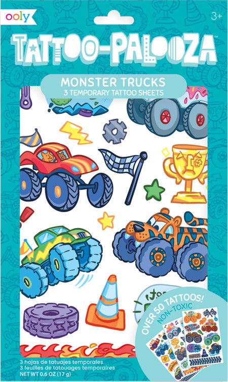 Tattoo-Palooza Temporary Tattoos Monster Truck